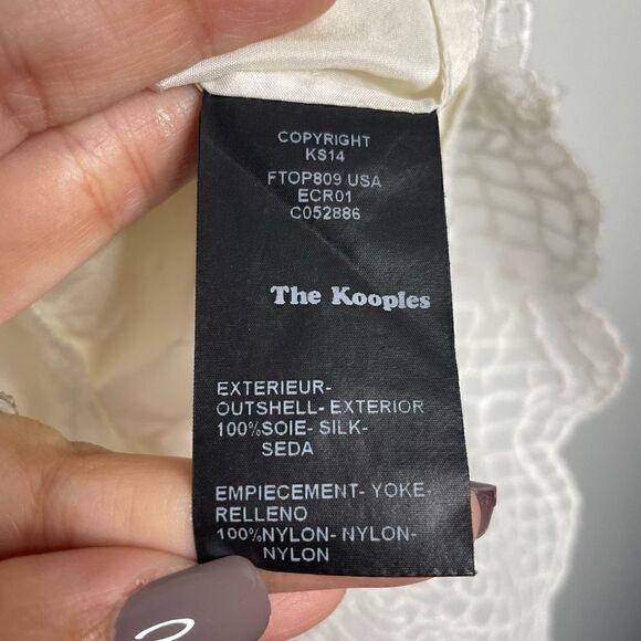 The Kooples Women’s Off White 100% Silk Scallop Blouse Size S - Picture 9 of 10